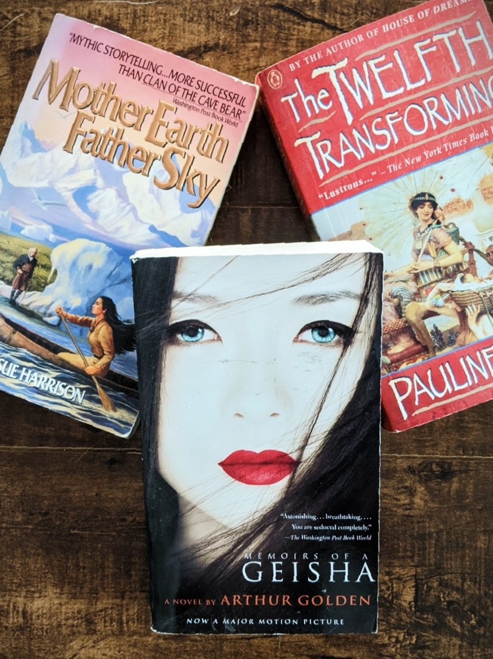 3 Fiction Novels: Memoirs of a Geisha, Mother Earth Father Sky Paperbacks